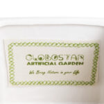 GloboStar® Artificial Garden VALETA 20541 Διακοσμητικό Κεραμικό Κασπώ Γλάστρα - Flower Pot Λευκό με Μπεζ Ξύλο Φ16 x Υ16cm - Image 6