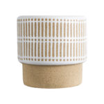 GloboStar® Artificial Garden AMARETTO 20543 Διακοσμητικό Κεραμικό Κασπώ Γλάστρα - Flower Pot Μπεζ με Λευκό Φ11 x Υ11cm - Image 4