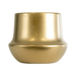 GloboStar® Artificial Garden KERKYRA 20547 Διακοσμητικό Κεραμικό Κασπώ Γλάστρα - Flower Pot Χρυσό Φ15 x Υ12.5cm - Image 4
