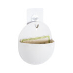 GloboStar® Artificial Garden LYON 20551 Διακοσμητικό Πλαστικό Κασπώ Γλάστρα - Flower Pot Λευκό Μ12 x Π6 x Υ13.5cm - Image 3