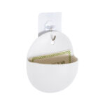 GloboStar® Artificial Garden LYON 20551 Διακοσμητικό Πλαστικό Κασπώ Γλάστρα - Flower Pot Λευκό Μ12 x Π6 x Υ13.5cm - Image 4