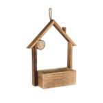 GloboStar® Artificial Garden ALSACE 20552 Κρεμαστό Διακοσμητικό Ξύλινο Κασπώ Γλάστρα - Flower Pot Καφέ Μ18 x Π7.5 x Υ27cm - Image 2