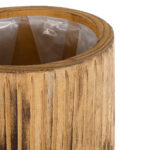GloboStar® Artificial Garden JAMAICA 20553 Διακοσμητικό Ξύλινο Κασπώ Γλάστρα - Flower Pot Καφέ Φ18 x Υ38cm - Image 5