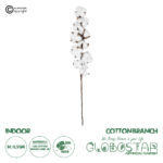GloboStar® Artificial Garden COTTON BRANCH 20559 Τεχνητό Διακοσμητικό Κλαδί βαμβάκι Y55cm
