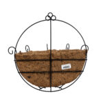 GloboStar® Artificial Garden KOUFONISIA 20562 Κρεμαστό Διακοσμητικό Κασπώ Γλάστρα - Flower Pot από Φλοιό Καρύδας Καφέ με Μαύρη Μεταλλική Βάση Φ30 x Υ33cm - Image 5