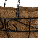 GloboStar® Artificial Garden KARYSTOS 20563 Κρεμαστό Διακοσμητικό Κασπώ Γλάστρα - Flower Pot από Φλοιό Καρύδας Καφέ με Μαύρη Μεταλλική Βάση Φ30 x Υ15cm - Image 6