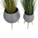 GloboStar® Artificial Garden MARYLAND 20568 ΣΕΤ 2 Διακοσμητικά Πολυεστερικά Τσιμεντένιά Κασπώ Γλάστρες - Flower Pots Γκρι A:Φ39 x Υ45cm B:Φ29 x Υ40cm - Image 4