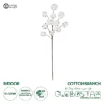 GloboStar® Artificial Garden COTTON BRANCH 20569 Τεχνητό Διακοσμητικό Κλαδί Βαμβάκι Μ30 x Π6 x Υ80 cm