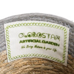 GloboStar® Artificial Garden SYROS 20570 Διακοσμητικό Πλεκτό Κασπώ Γλάστρα - Flower Pot Μπεζ με Γκρι Φ17 x Υ16cm - Image 6