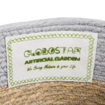 GloboStar® Artificial Garden SYROS 20571 Διακοσμητικό Πλεκτό Κασπώ Γλάστρα - Flower Pot Μπεζ με Γκρι Φ26 x Υ28cm - Image 6