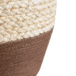 GloboStar® Artificial Garden CAROLINA 20580 Διακοσμητικό Πλεκτό Κασπώ Γλάστρα - Flower Pot Μπεζ με Καφέ και Λευκό Φ33 x Υ28cm - Image 6