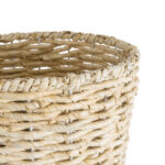 GloboStar® Artificial Garden LIMNOS 20582 Διακοσμητικό Πλεκτό Κασπώ Γλάστρα - Flower Pot Μπεζ με Μπεζ Ξύλο Φ26 x Υ66cm - Image 5