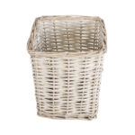 GloboStar® Artificial Garden KYOTO 20590 Διακοσμητικό Πλεκτό Καλάθι - Κασπώ Γλάστρα - Flower Pot Λευκό με Μπεζ Φ22 x Υ25cm - Image 3