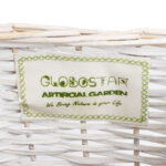 GloboStar® Artificial Garden KYOTO 20590 Διακοσμητικό Πλεκτό Καλάθι - Κασπώ Γλάστρα - Flower Pot Λευκό με Μπεζ Φ22 x Υ25cm - Image 6