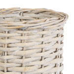 GloboStar® Artificial Garden DOMINGO 20591 Διακοσμητικό Πλεκτό Καλάθι - Κασπώ Γλάστρα - Flower Pot Λευκό με Μπεζ Φ16 x Υ18cm - Image 5
