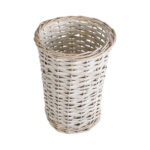 GloboStar® Artificial Garden DOMINGO 20593 Διακοσμητικό Πλεκτό Καλάθι - Κασπώ Γλάστρα - Flower Pot Λευκό με Μπεζ Φ21 x Υ30cm - Image 3