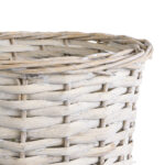 GloboStar® Artificial Garden DOMINGO 20593 Διακοσμητικό Πλεκτό Καλάθι - Κασπώ Γλάστρα - Flower Pot Λευκό με Μπεζ Φ21 x Υ30cm - Image 5