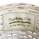 GloboStar® Artificial Garden DOMINGO 20593 Διακοσμητικό Πλεκτό Καλάθι - Κασπώ Γλάστρα - Flower Pot Λευκό με Μπεζ Φ21 x Υ30cm - Image 6