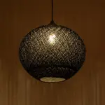 GLOBOSTAR® SOLEI 205-0004 Boho Κρεμαστό Φωτιστικό Οροφής με Ντουί 1 x E27 AC 220-240V IP20 - Μαύρο - M40 x Π40 x Υ36cm - Image 3