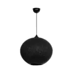 GLOBOSTAR® SOLEI 205-0005 Boho Κρεμαστό Φωτιστικό Οροφής με Ντουί 1 x E27 AC 220-240V IP20 - Μαύρο - M30 x Π30 x Υ35cm - Image 4