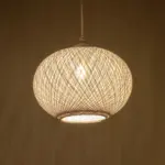 GLOBOSTAR® SOLEI 205-0008 Boho Κρεμαστό Φωτιστικό Οροφής με Ντουί 1 x E27 AC 220-240V IP20 - Λευκό - M30 x Π30 x Υ26cm - Image 3