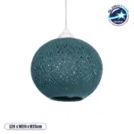 GLOBOSTAR® SOLEI 205-0012 Boho Κρεμαστό Φωτιστικό Οροφής με Ντουί 1 x E27 AC 220-240V IP20 - Τιρκουάζ - M20 x Π20 x Υ25cm