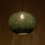 GLOBOSTAR® SOLEI 205-0013 Boho Κρεμαστό Φωτιστικό Οροφής με Ντουί 1 x E27 AC 220-240V IP20 - Πράσινο - M40 x Π40 x Υ36cm - Image 3