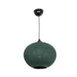 GLOBOSTAR® SOLEI 205-0014 Boho Κρεμαστό Φωτιστικό Οροφής με Ντουί 1 x E27 AC 220-240V IP20 - Πράσινο - M30 x Π30 x Υ26cm - Image 4