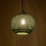 GLOBOSTAR® SOLEI 205-0015 Boho Κρεμαστό Φωτιστικό Οροφής με Ντουί 1 x E27 AC 220-240V IP20 - Πράσινο - M20 x Π20 x Υ25cm - Image 3