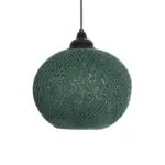 GLOBOSTAR® SOLEI 205-0015 Boho Κρεμαστό Φωτιστικό Οροφής με Ντουί 1 x E27 AC 220-240V IP20 - Πράσινο - M20 x Π20 x Υ25cm - Image 5