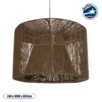 GLOBOSTAR® ZYLINDER 205-0023 Boho Κρεμαστό Φωτιστικό Οροφής με Ντουί 1 x E27 AC 220-240V IP20 - Καφέ - M80 x Π80 x Υ51cm