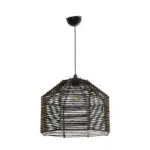 GLOBOSTAR® VORK 205-0027 Boho Κρεμαστό Φωτιστικό Οροφής με Ντουί 1 x E27 AC 220-240V IP20 - Μαύρο - M40 x Π40 x Υ36cm - Image 4