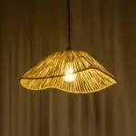 GLOBOSTAR® CHAPEAU 205-0028 Boho Κρεμαστό Φωτιστικό Οροφής με Ντουί 1 x E27 AC 220-240V IP20 - Μπεζ - M41 x Π41 x Υ17cm - Image 3