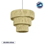 GLOBOSTAR® COROIN 205-0034 Boho Κρεμαστό Φωτιστικό Οροφής με Ντουί 1 x E27 AC 220-240V IP20 - Μπεζ - M40 x Π40 x Υ35cm