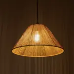 GLOBOSTAR® HATA  205-0036 Boho Κρεμαστό Φωτιστικό Οροφής με Ντουί 1 x E27 AC 220-240V IP20 - Μπεζ - M35 x Π35 x Υ21cm - Image 3