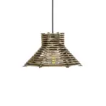 GLOBOSTAR® JUTTI 205-0042 Boho Κρεμαστό Φωτιστικό Οροφής με Ντουί 1 x E27 AC 220-240V IP20 - Μπεζ - M26 x Π26 x Υ15cm - Image 5