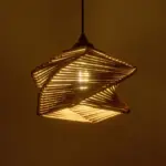 GLOBOSTAR® HUSLE 205-0043 Boho Κρεμαστό Φωτιστικό Οροφής με Ντουί 1 x E27 AC 220-240V IP20 - Μπεζ - M28 x Π28 x Υ19cm - Image 3