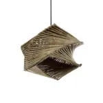 GLOBOSTAR® HUSLE 205-0043 Boho Κρεμαστό Φωτιστικό Οροφής με Ντουί 1 x E27 AC 220-240V IP20 - Μπεζ - M28 x Π28 x Υ19cm - Image 6