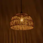 GLOBOSTAR® ARANCIA 205-0047 Boho Κρεμαστό Φωτιστικό Οροφής με Ντουί 1 x E27 AC 220-240V IP20 - Μπεζ - M35 x Π35 x Υ26cm - Image 3