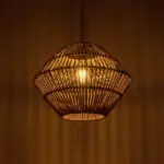 GLOBOSTAR® ARANCIA 205-0048 Boho Κρεμαστό Φωτιστικό Οροφής με Ντουί 1 x E27 AC 220-240V IP20 - Μπεζ - M46 x Π46 x Υ35cm - Image 3