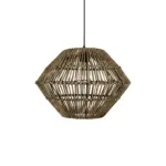 GLOBOSTAR® ARANCIA 205-0048 Boho Κρεμαστό Φωτιστικό Οροφής με Ντουί 1 x E27 AC 220-240V IP20 - Μπεζ - M46 x Π46 x Υ35cm - Image 5