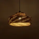 GLOBOSTAR® HUSLE 205-0049 Boho Κρεμαστό Φωτιστικό Οροφής με Ντουί 1 x E27 AC 220-240V IP20 - Μπεζ - M38 x Π38 x Υ23cm - Image 3