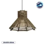 GLOBOSTAR® JUTTI 205-0051 Boho Κρεμαστό Φωτιστικό Οροφής με Ντουί 1 x E27 AC 220-240V IP20 - Καφέ- M40 x Π40 x Υ26cm