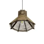 GLOBOSTAR® JUTTI 205-0051 Boho Κρεμαστό Φωτιστικό Οροφής με Ντουί 1 x E27 AC 220-240V IP20 - Καφέ- M40 x Π40 x Υ26cm - Image 6