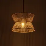 GLOBOSTAR® UPCONE 205-0055 Boho Κρεμαστό Φωτιστικό Οροφής με Ντουί 1 x E27 AC 220-240V IP20 - Μπεζ - M30 x Π30 x Υ21cm - Image 3