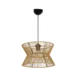 GLOBOSTAR® UPCONE 205-0055 Boho Κρεμαστό Φωτιστικό Οροφής με Ντουί 1 x E27 AC 220-240V IP20 - Μπεζ - M30 x Π30 x Υ21cm - Image 4