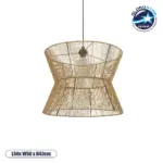 GLOBOSTAR® UPCONE 205-0056 Boho Κρεμαστό Φωτιστικό Οροφής με Ντουί 1 x E27 AC 220-240V IP20 - Μπεζ - M50 x Π50 x Υ43cm