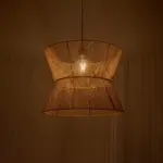 GLOBOSTAR® UPCONE 205-0056 Boho Κρεμαστό Φωτιστικό Οροφής με Ντουί 1 x E27 AC 220-240V IP20 - Μπεζ - M50 x Π50 x Υ43cm - Image 3