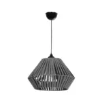 GLOBOSTAR® NUI 205-0065 Boho Κρεμαστό Φωτιστικό Οροφής με Ντουί 1 x E27 AC 220-240V IP20 - Γκρι - M36 x Π36 x Υ27cm - Image 4