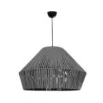 GLOBOSTAR® NUI 205-0066 Boho Κρεμαστό Φωτιστικό Οροφής με Ντουί 1 x E27 AC 220-240V IP20 - Γκρι - M60 x Π60 x Υ41cm - Image 4
